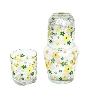 JOGO MORINGA EM VIDRO ESTAMPA FLORAL 2 COPOS - DMH3122