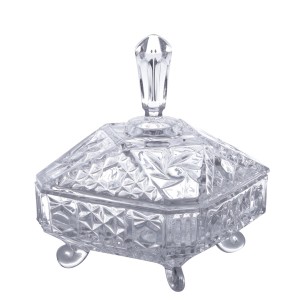 BOMBONIERE DE CRISTAL PALADIUM TRANSPARENTE 16X20CM - 3330