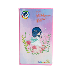 ESTOJO ESCOLAR GIRL COM 48 PEÇAS - MT48R-V