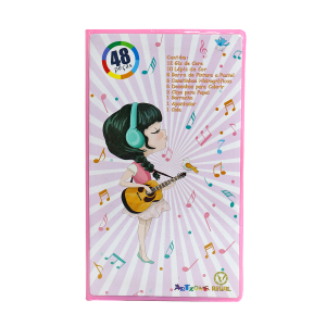 ESTOJO ESCOLAR GIRL COM 48 PEÇAS - MT48R-VI