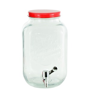 SUQUEIRA POTE 5 LITROS COM TORNEIRA PLASTICA E TAMPA VERMELHO