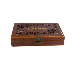 JOGO DE DOMINO 28 PECAS 10MM ESTOJO EM MADEIRA 20X12,5X4CM