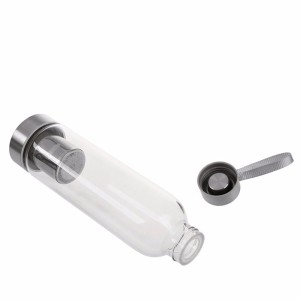 GARRAFA SQUEEZE DE VIDRO COM INFUSOR PARA CHÁ 520ML - YT7118-PT