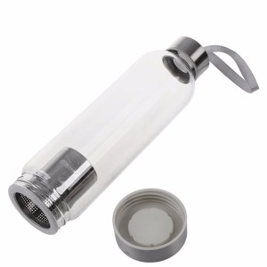 GARRAFA SQUEEZE DE VIDRO COM INFUSOR PARA CHÁ 520ML - YT7118-AZ