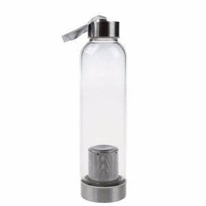 GARRAFA SQUEEZE DE VIDRO COM INFUSOR PARA CHÁ 520ML - YT7118-CZ