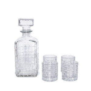 CONJUNTO LICOREIRA 900ML E 4 COPOS 150ML EM VIDRO- VDA10009