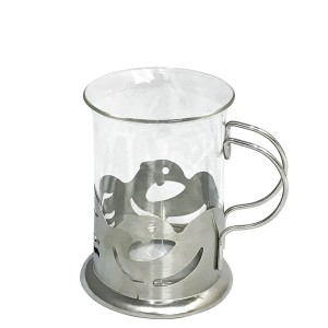 XICARA EM VIDRO E INOX ESTAMPA COFFE 200 ML - IXB0901