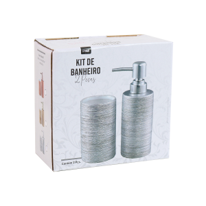 KIT DE BANHEIRO 2 PEÇAS DE CERÂMICA 300ML - 98658-PTA