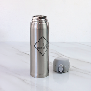 GARRAFA ISOTÉRMICA AÇO INOX TRAVA VACUUM CUP 400ML - CZ19137-B