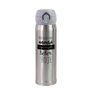 GARRAFA ISOTÉRMICA AÇO INOX TRAVA VACUUM CUP 400ML - CZ19137-C