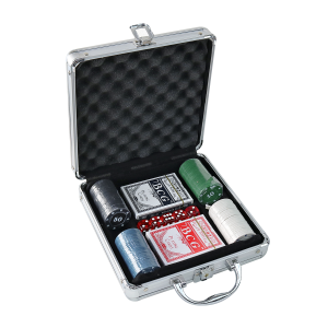 JOGO DE FICHAS PARA POKER NUMERADA NA MALETA COM 100 FICHAS - IM42059-C