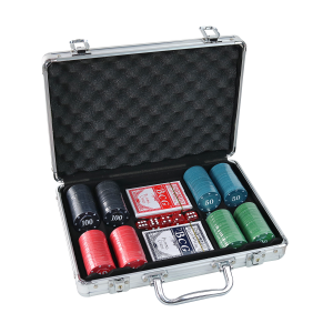 JOGO DE FICHAS PARA POKER NUMERADA NA MALETA COM 200 FICHAS - IM42060-A