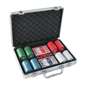 JOGO DE FICHAS PARA POKER NUMERADA NA MALETA COM 200 FICHAS - IM42060-B