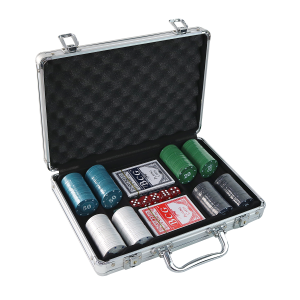 JOGO DE FICHAS PARA POKER NUMERADA NA MALETA COM 200 FICHAS - IM42060-E