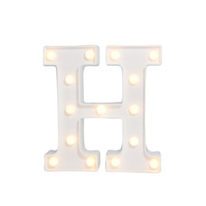 LUMINARIA PARA DECORACAO LETRA H 17,5X21X3CM A PILHA
