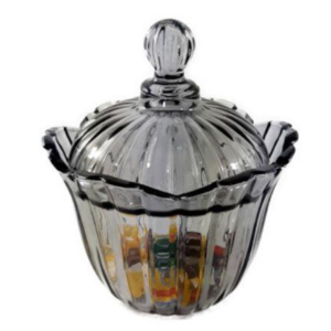 BOMBONIERE DE VIDRO COM TAMPA 750ML - VDA07027-FUMÊ