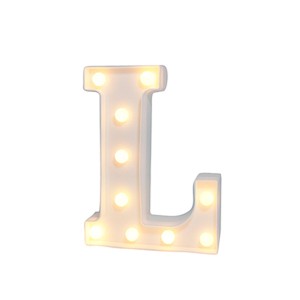 LUMINARIA PARA DECORACAO LETRA L 16,5X22X3CM A PILHA