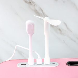 MESA PORTÁTIL DE MDF 60X40X28CM COM USB VENTILADOR E LUMINÁRIA - 21631-RS