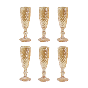 TAÇA DE VIDRO PARA CHAMPANHE E ESPUMANTES COM ALTO RELEVO AMBAR 150ML - BF3873