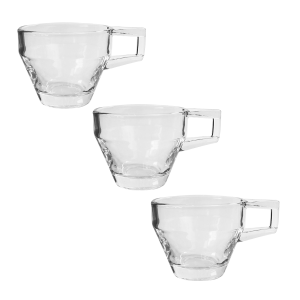 JOGO DE XÍCARA DE CAFÉ  VIDRO 30ML 3 PEÇAS - VDA05014