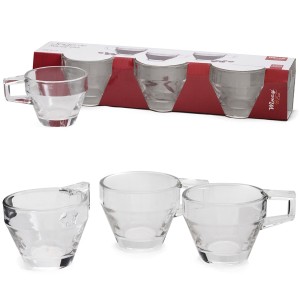JOGO DE XÍCARA DE CAFÉ  VIDRO 30ML 3 PEÇAS - VDA05014