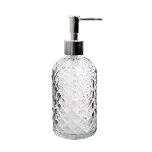 PORTA SABONETE LÍQUIDO DE VIDRO EM RELÊVO 400ML - 3413-E