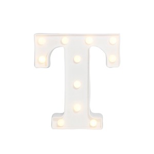 LUMINARIA PARA DECORACAO LETRA T 19,5X22X3CM A PILHA