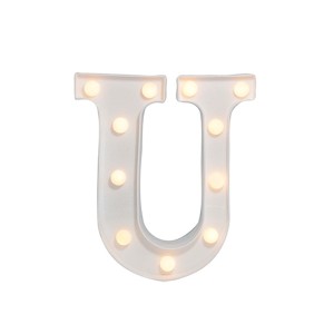 LUMINARIA PARA DECORACAO LETRA U 19,5X22X3CM A PILHA