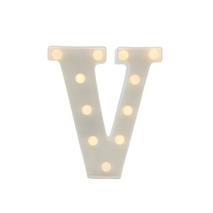 LUMINARIA PARA DECORACAO LETRA V 18,5X22X3CM A PILHA