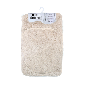 JOGO DE TAPETE DE  BANHEIRO DE POLIESTER 3 PEÇAS - 1154-BG