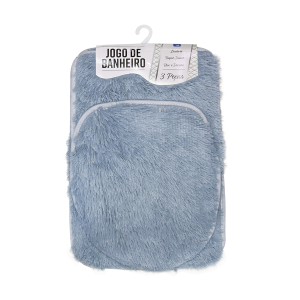 JOGO DE TAPETE DE BANHEIRO DE POLIESTER 3 PEÇAS - 1154-CZ