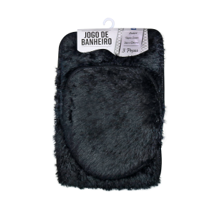 JOGO DE TAPETE DE BANHEIRO DE POLIESTER 3 PEÇAS - 1154-PT
