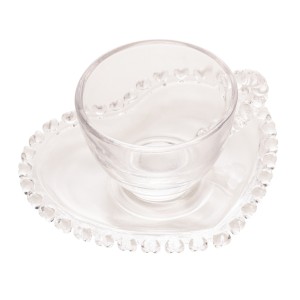 XÍCARA PARA CAFÉ COM PIRES DE CRISTAL DE CHUMBO CORAÇÃO 80ML - 1678