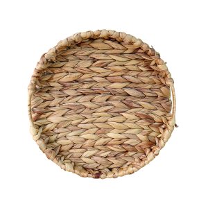 BANDEJA DE PALHA ENTRELAÇADA E BASE DE METAL REDONDA 30CMX4,5CM - 97777