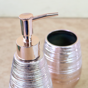 JOGO DE BANHEIRO DE CERÂMICA COM 3 PEÇAS 350ML - SXTE5189-GR