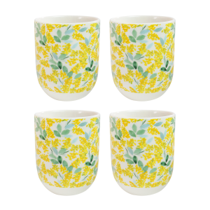 CONJUNTO DE 04 CANECAS ORIENTAL PARA CHÁ DE PORCELANA 150ML - CN0001-F