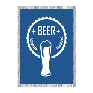 PORTA TAMPINHAS BEER FUNDO AZUL MOLD BRANCA 32X42