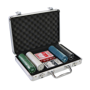 JOGO DE FICHAS PARA POKER NUMERADA NA MALETA COM 200 FICHAS - IM42060-G