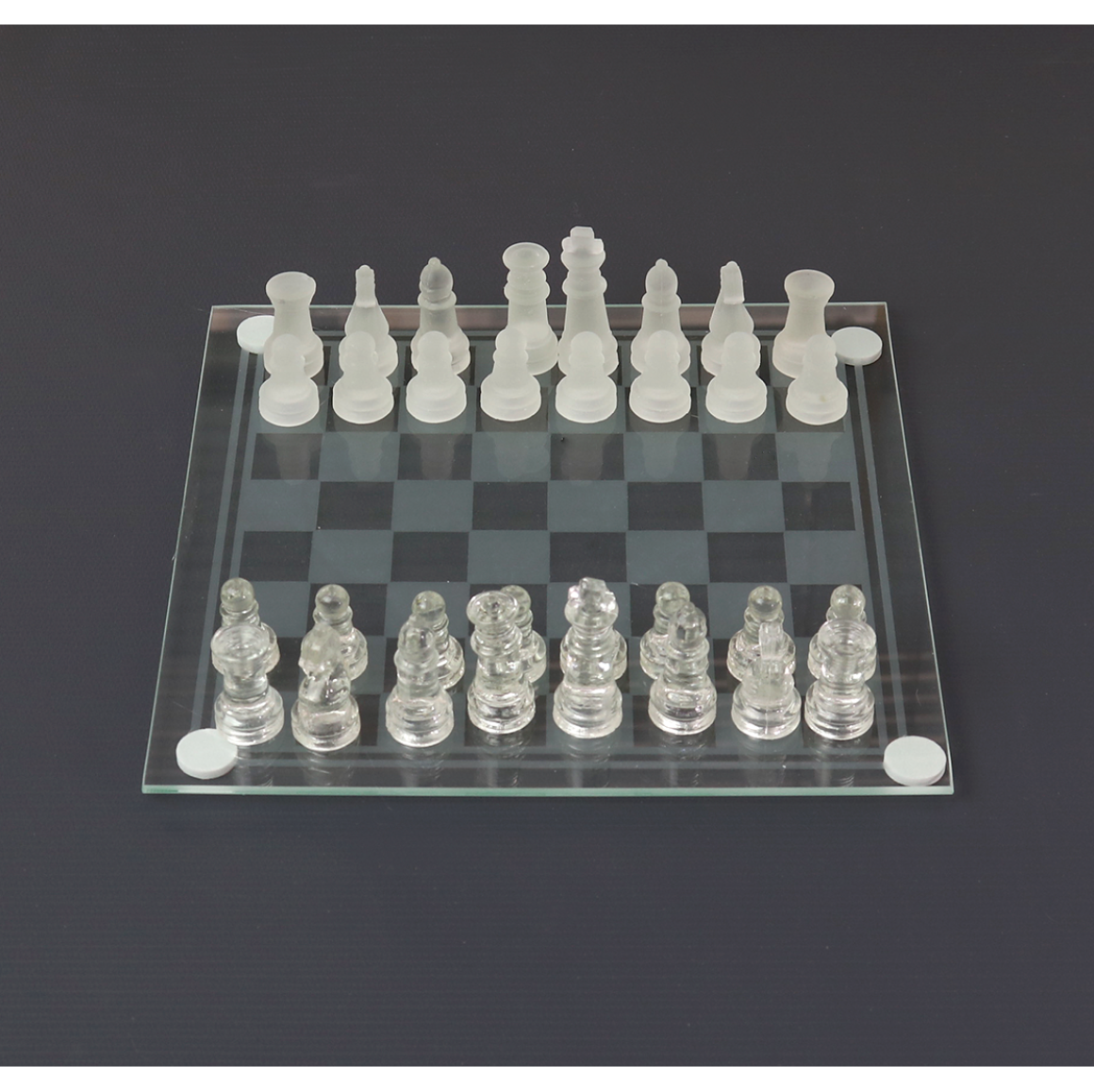 Jogo de tabuleiro de xadrez de vidro sólido funcional, vidro fosco  transparente, jogos para crianças e adultos, 20x20cm