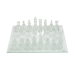 JOGO DE XADREZ COM TABULEIRO E PEÇAS DE VIDRO 25X25CM - IM42046