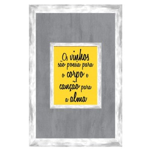 QUADRO PORTA ROLHAS 30X45CM MOLDURA BRANCO OS VINHOS