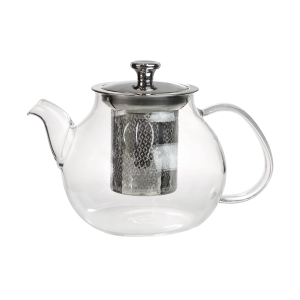 CHALEIRA EM VIDRO COM INFUSOR INTERNO E TAMPA EM INOX 900 ML - 75258