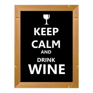 QUADRO PORTA ROLHAS 25X35CM MOLDURA NATURAL KEEP CALM