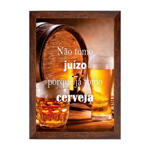 PORTA TAMPINHAS BARRIL DE CHOPP CANECA NAO TOMO JUIZO 25 X 35