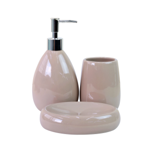 JOGO DE 03 PEÇAS PARA BANHEIRO DE CERÂMICA 400ML - CT0213-MR