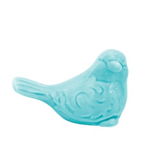 PASSARO PARA DECORACAO EM PORCELANA 9X5X6CM AZUL