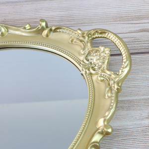 BANDEJA OVAL ESPELHADA DE PLÁSTICO COM ALÇA 25X37- HC001S-DOU