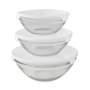 JOGO DE POTE DE VIDRO COM TAMPA  3 PEÇAS - VDA1305-BR