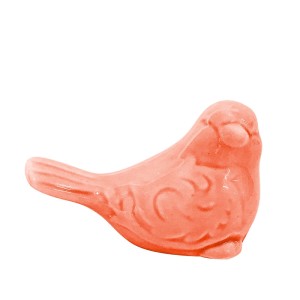 PASSARO PARA DECORACAO EM PORCELANA 9X5X6CM SALMÃO