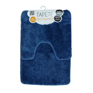 JOGO DE TAPETES PARA BANHEIRO 02 PEÇAS 40X60CM - TAPBA16-AZ